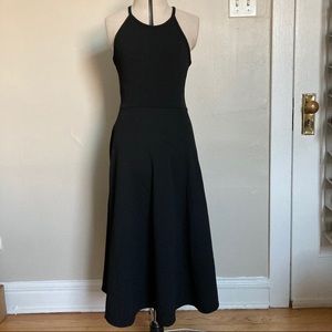 Black Tank Midi Dress with Textured Fabric